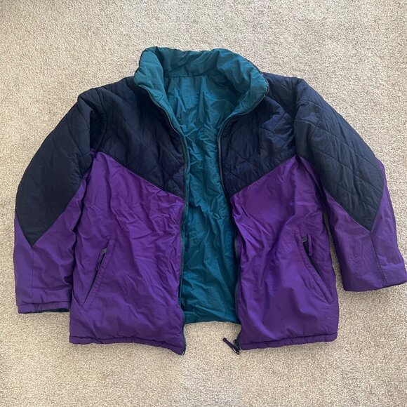 Lands end Other - Vintage Lands End Reversible Quilted 90s Retro Puffer Jacket Large